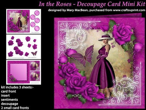 In the Roses - Decoupage Card Mini Kit