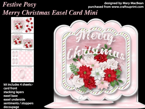 Festive Posy - Merry Christmas Easel Card