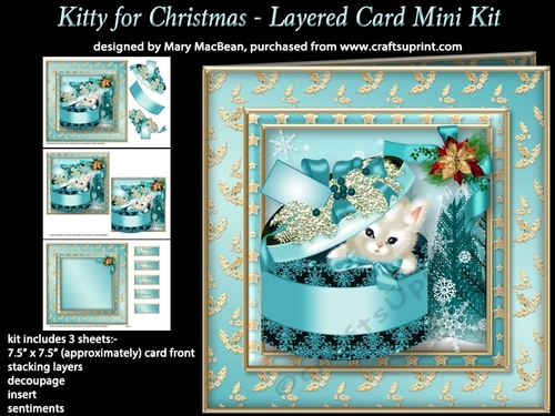 Kitty for Christmas - Layered Card Mini Kit