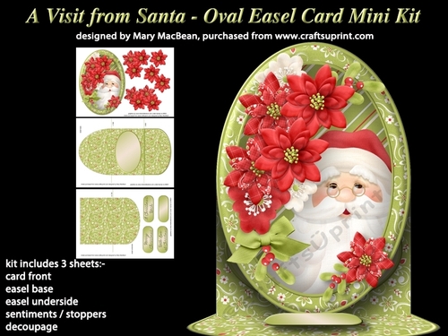 A Visit from Santa - Oval Easel Card Mini Kit