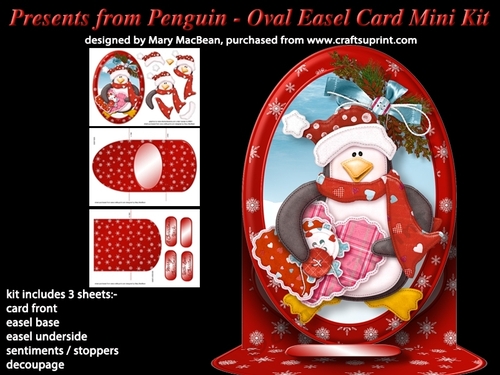 Presents from Penguin - Oval Easel Card Mini Kit