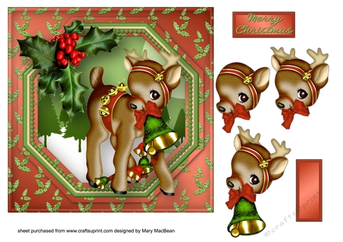 Baby Reindeer - Octagon Frame Card Front