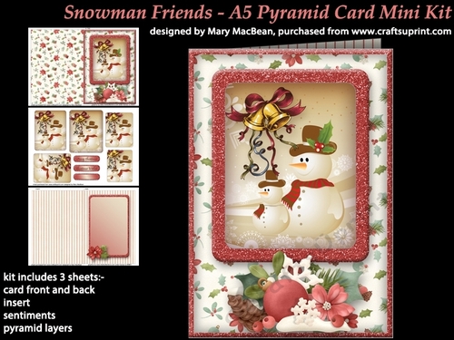 Snowman Friends - A5 Pyramid Card Mini Kit