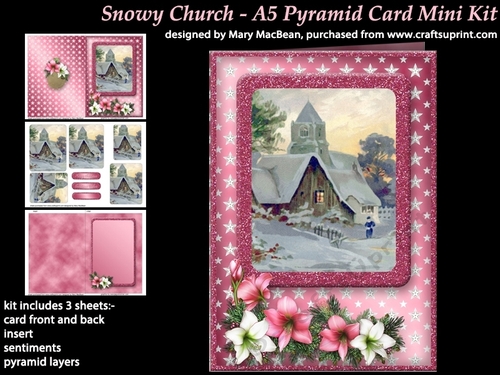 Snowy Church - A5 Pyramid Card Mini Kit