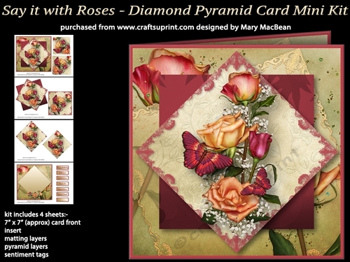 Say it with Roses - Diamond Pyramid Card Mini Kit