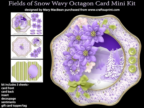 Fields of Snow - Wavy Octagon Card Mini Kit