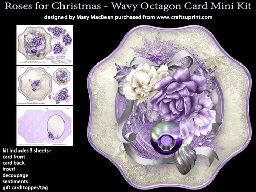 Roses for Christmas - Wavy Octagon Card Mini Kit