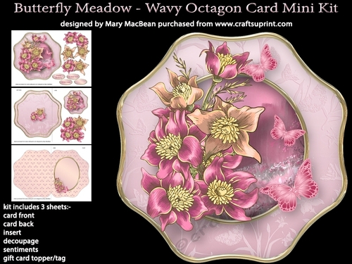 Butterfly Meadow - Wavy Octagon Card Mini Kit
