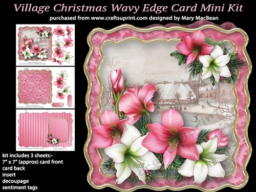 Village Christmas Wavy Edge Card Mini Kit