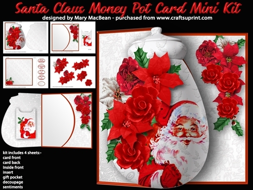 Santa Claus - Money Pot Card With Gift Pocket Mini Kit