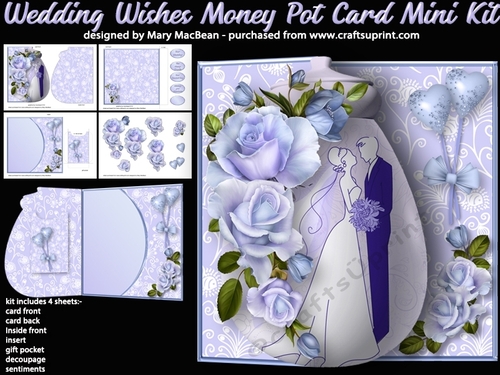 Wedding Wishes - Money Pot Card With Gift Pocket Mini Kit
