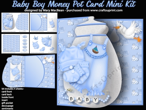 Baby Boy Money Pot Card Mini Kit