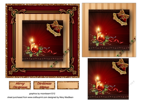Christmas Candles - Stacked Card Front