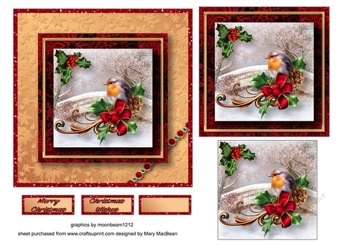 Christmas Robin - Stacked Card Front