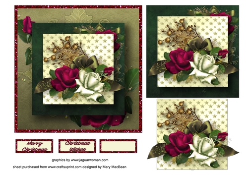Christmas Roses - Stacked Card Front