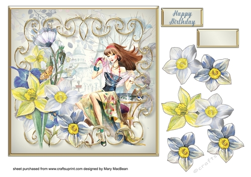 Meeting in Paris Decoupage Card Front