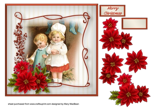 Hanging the Stockings Decoupage Card Front