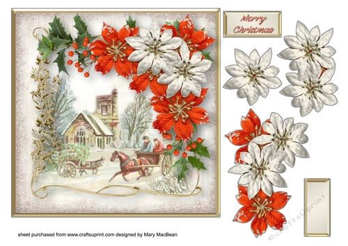 Winter Village Decoupage Card Front