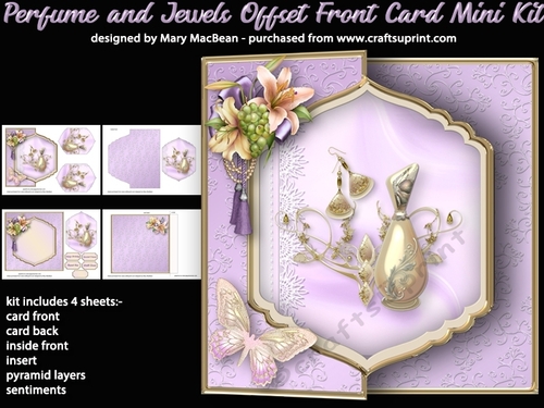 Perfume and Jewels Offset Front Card Mini Kit