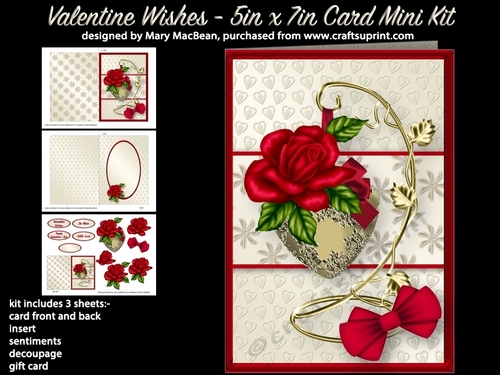 Valentine Wishes - 5in x 7in Card Mini Kit