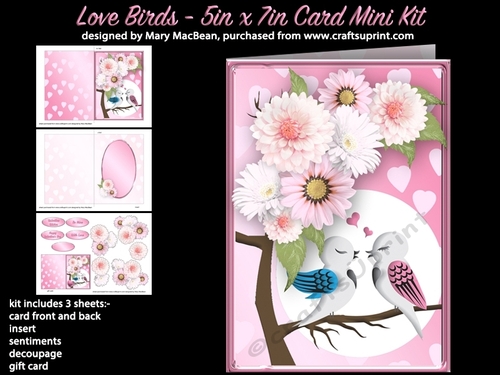 Love Birds - 5in x 7in Card Mini Kit