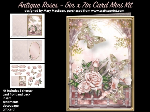 Antique Roses - 5in x 7in Card Mini Kit