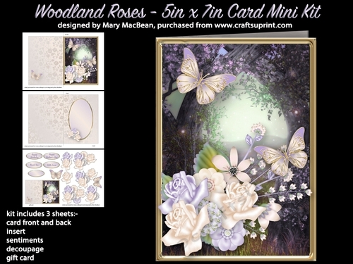 Woodland Roses - 5in x 7in Card Mini Kit