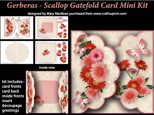 Gerberas - Scallop Gatefold Card Mini Kit