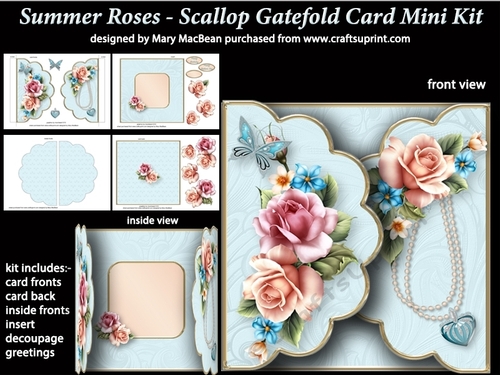 Summer Roses - Scallop Gatefold Card Mini Kit