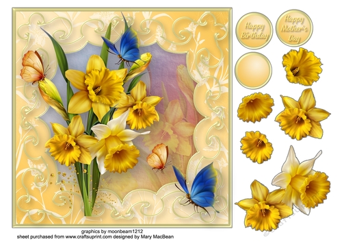 Spring Morning Decoupage Card Front