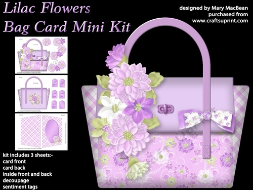 Lilac Flowers - Bag Card Mini Kit