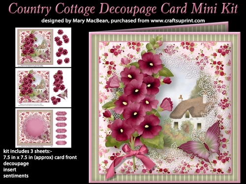 Country Cottage Decoupage Card Mini Kit