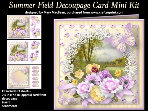 Summer Field Decoupage Card Mini Kit