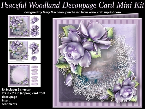 Peaceful Woodland Decoupage Card Mini Kit