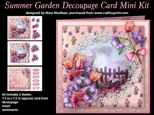 Summer Garden Decoupage Card Mini Kit