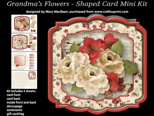 Grandmas Flowers - Shaped Card Mini Kit