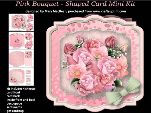 Pink Bouquet - Shaped Card Mini Kit