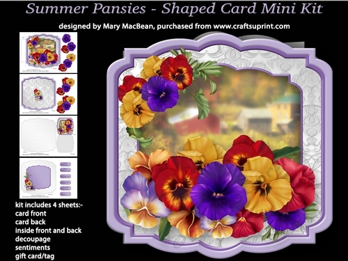 Summer Pansies - Shaped Card Mini Kit
