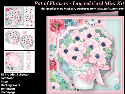 Pot of Flowers - Layered Card Mini Kit