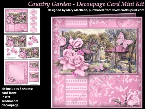 Country Garden Decoupage Card Mini Kit
