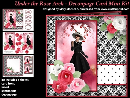 Under the Rose Arch Decoupage Card Mini Kit