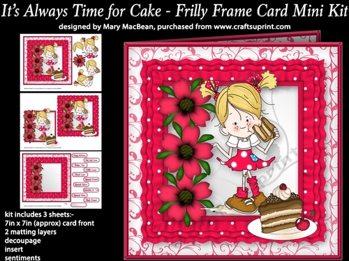 Its Always Time for Cake - Frilly Frame Card Mini Kit