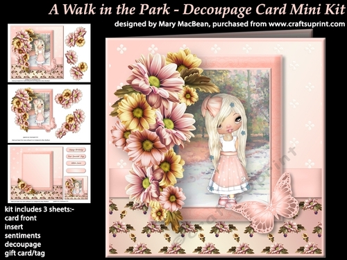 A Walk in the Park - Decoupage Card Mini Kit