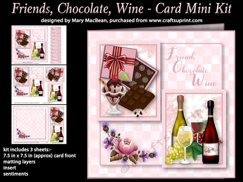 Friends, Chocolate, Wine - Card Mini Kit