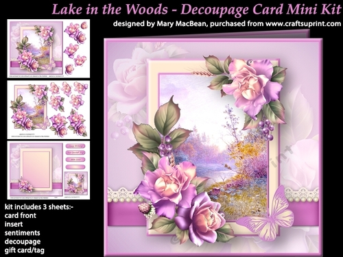 Lake in the Woods Decoupage Card Mini Kit