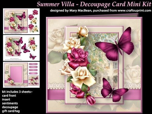 Summer Villa Decoupage Card Mini Kit
