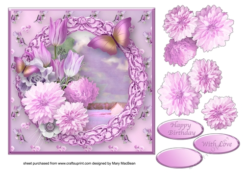 Pretty Posy - Decoupage Card Front