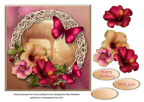 Wishing Well Decoupage Card Front