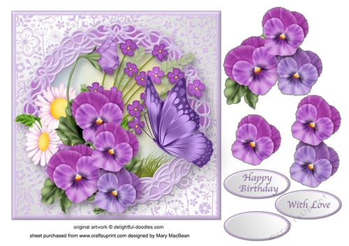 Spring Morning Decoupage Card Front