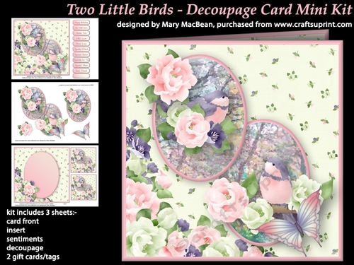 Two Little Birds - Decoupage Card Mini Kit